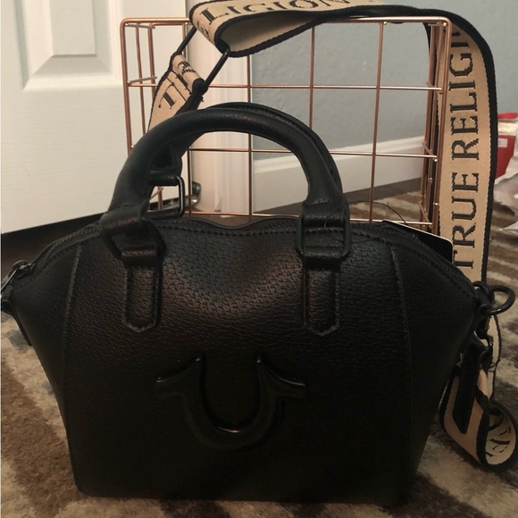 True Religion Logo Strap Solid Mini Satchel - Picture 2 of 4